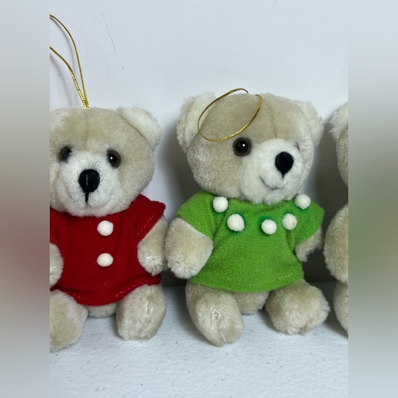 VTG Collins Co Showtime Bear Stuffed Plush Christmas Ornaments Lot of 5 Adjust - Picture 3 of 8